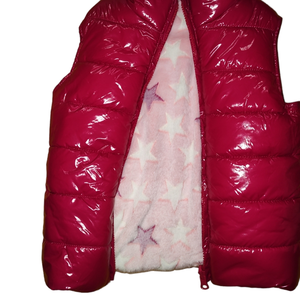 Epic threads reversible pink star faux fur vest.  Kids